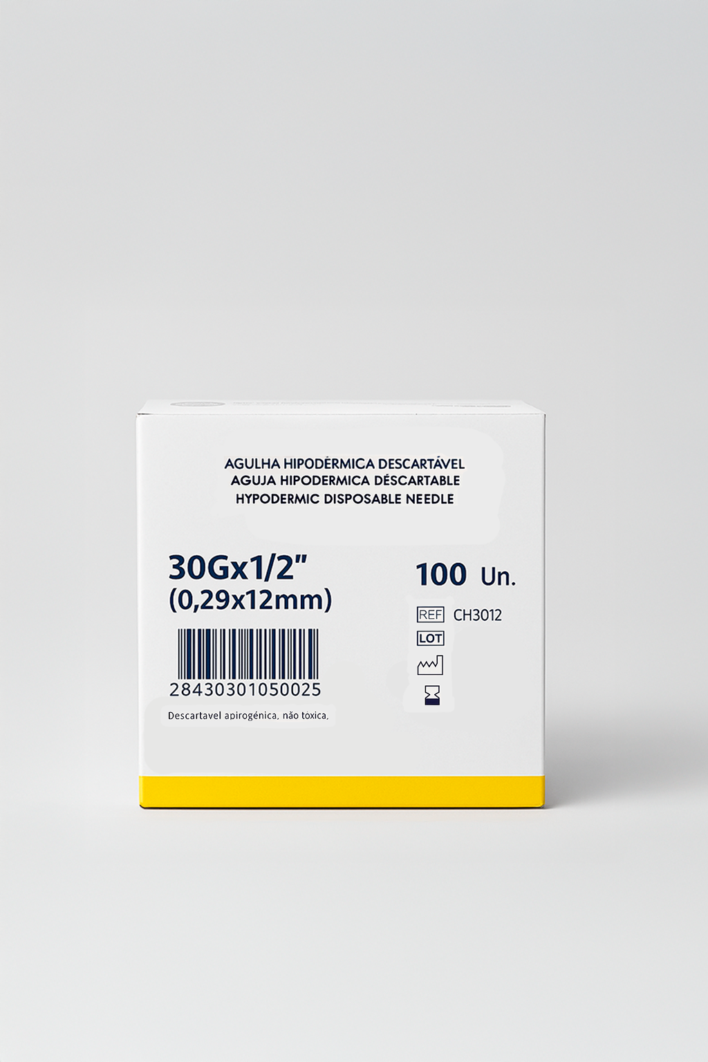 Agulha Hipodérmica 30Gx1/2" (0,29x12mm)