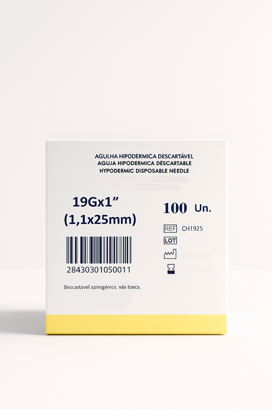 Agulha Hipodérmica 19Gx1" (1,1x25mm)