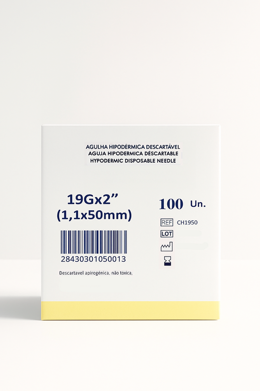 Agulha Hipodérmica 19Gx11/2" (1,1x50mm)