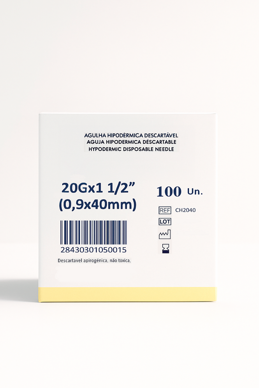 Agulha Hipodérmica 20Gx11/2" (0,9x40mm)