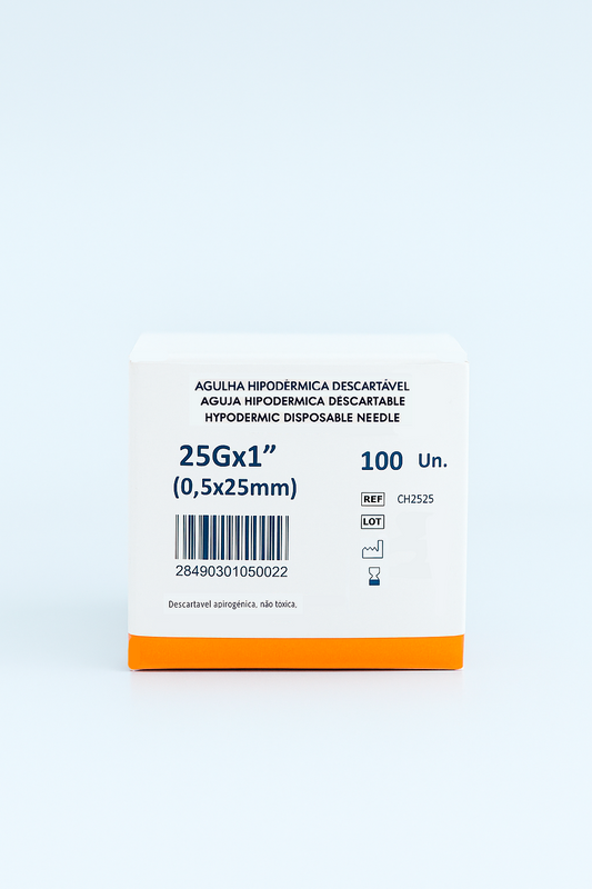 Agulha Hipodérmica 25Gx1" (0,5x25mm)