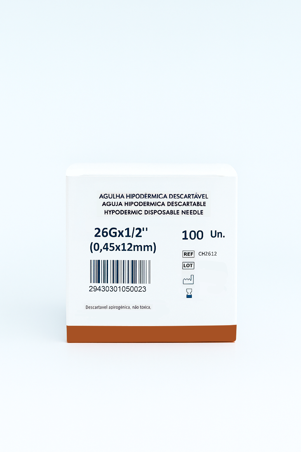 Agulha Hipodérmica 26Gx1/2" (0,45x12mm)